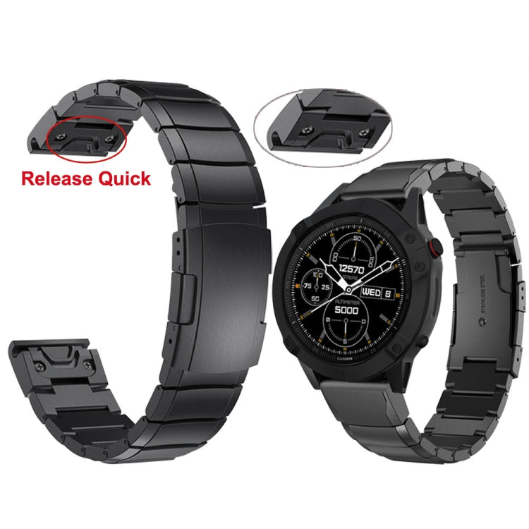 For Garmin Tactix 7 Pro 26mm Tortoise Shell Stainless Steel Watch Band(Sliver) by buy2fix