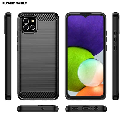 For Samsung Galaxy F04 Brushed Texture Carbon Fiber TPU Phone Case(Black) by buy2fix