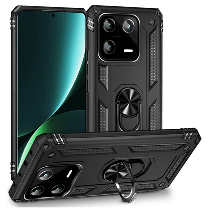 For Xiaomi 13 Pro Shockproof TPU + PC Phone Case with Holder(Black) - 13 Pro Cases by buy2fix | Online Shopping UK | buy2fix