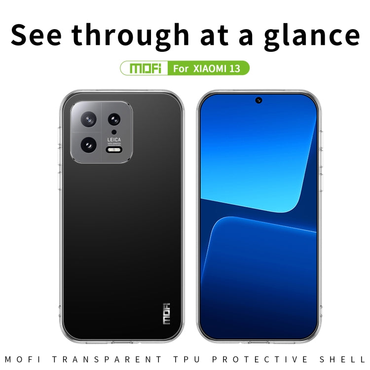 For Xiaomi 13 MOFI Ming Series Ultra-thin TPU Phone Case(Transparent) by MOFI