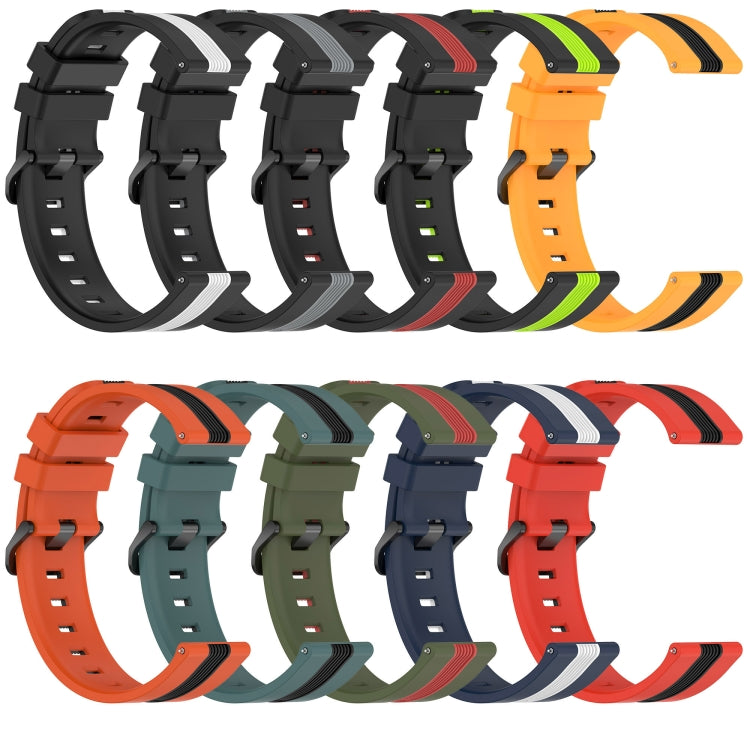 For Samsung Galaxy Watch5 Pro 45mm 20mm Vertical Two-Color Silicone Watch Band(Red+Black) by buy2fix