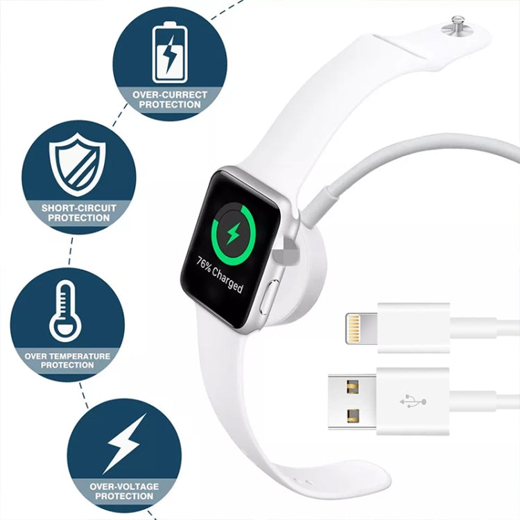 For Apple Watch Series & iPhone 2 in 1 USB Magnetic Charging Cable 1.2m - Charger / Holder by buy2fix | Online Shopping UK | buy2fix