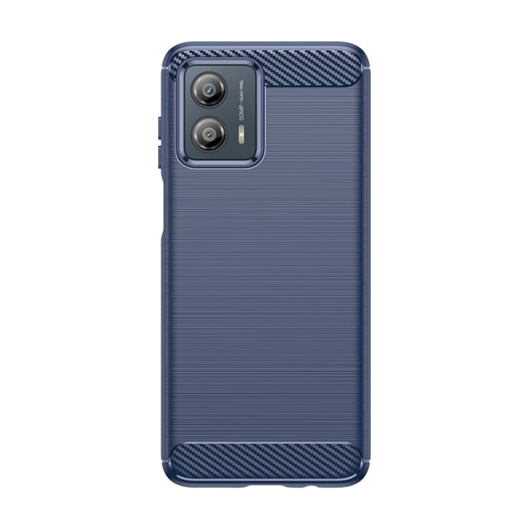 For Motorola Moto G53 5G Brushed Texture Carbon Fiber TPU Phone Case(Blue) - Motorola Cases by buy2fix | Online Shopping UK | buy2fix