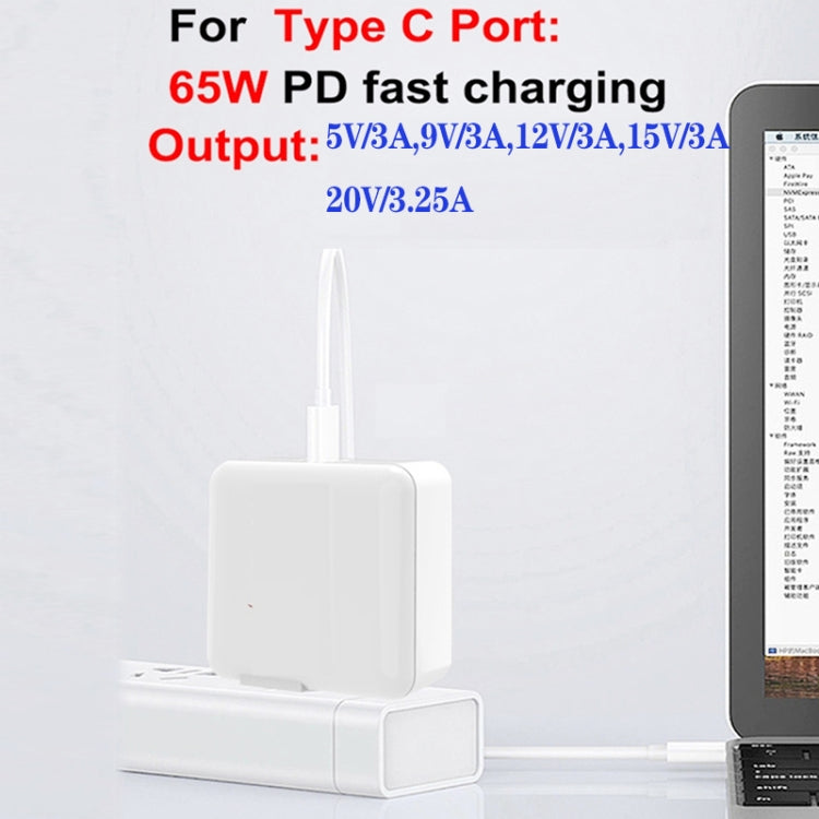 GaN 130W 4-Port USB-C PD65W / PD30W Multi Port Type-C Charger with  1.8m Type-C to MagSafe 1 / L Header Data Cable US / EU / UK Plug - Cable & Adapter by buy2fix | Online Shopping UK | buy2fix