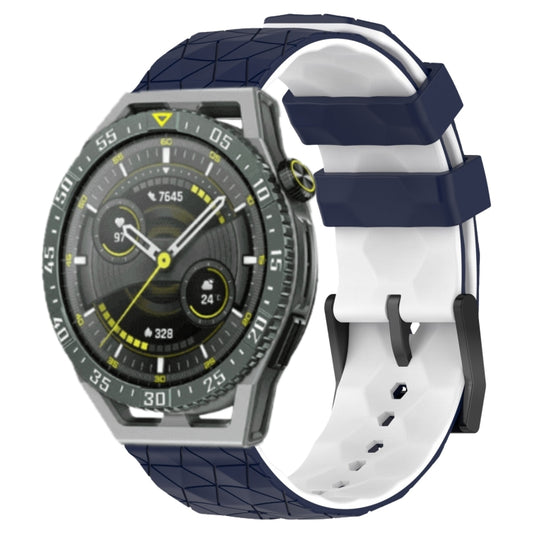 For Huawei Watch GT 3 SE 22mm Football Pattern Two-Color Silicone Watch Band(Midnight Blue + White) by buy2fix