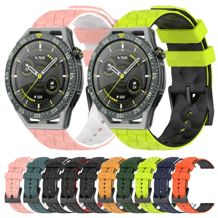 For Huawei Watch GT 3 SE 22mm Football Pattern Two-Color Silicone Watch Band(Midnight Blue + White) by buy2fix