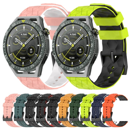 For Huawei Watch GT 3 SE 22mm Football Pattern Two-Color Silicone Watch Band(Midnight Blue + White) by buy2fix