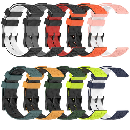 For Huawei Watch GT 3 SE 22mm Football Pattern Two-Color Silicone Watch Band(Black+Grey) by buy2fix