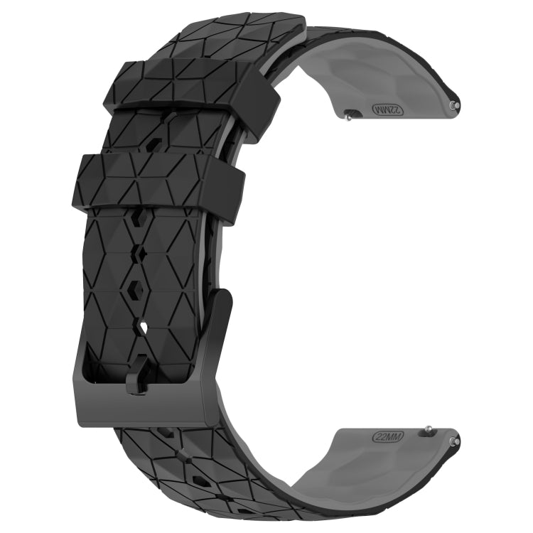For Xiaomi MI Watch S1 Active 22mm Football Pattern Two-Color Silicone Watch Band(Black+Grey) by buy2fix