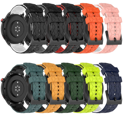 For Xiaomi MI Watch S1 Active 22mm Football Pattern Two-Color Silicone Watch Band(Black+Grey) by buy2fix