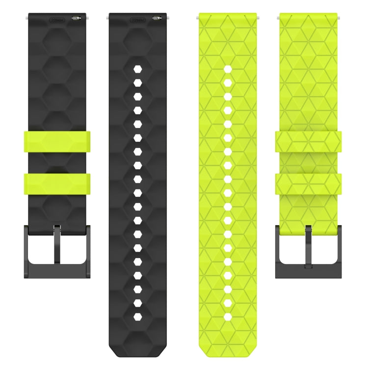 For Xiaomi MI Watch S1 Active 22mm Football Pattern Two-Color Silicone Watch Band(Black+Grey) by buy2fix