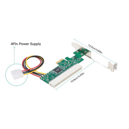 PCI-E to PCI Adapter Card Converter with 4Pin Power Supply -  by buy2fix | Online Shopping UK | buy2fix