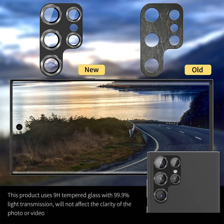 For Samsung Galaxy S23 Ultra ENKAY 9H Rear Camera Lens Aluminium Alloy Tempered Glass Film(Dark Green) - Galaxy S23 Ultra 5G Tempered Glass by ENKAY | Online Shopping UK | buy2fix