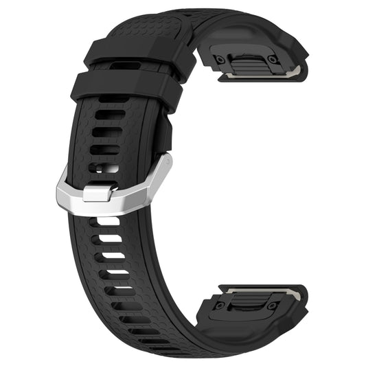 For Amazfit Falcon Dotted Steel Buckle Solid Color Silicone Watch Band(Black) by buy2fix
