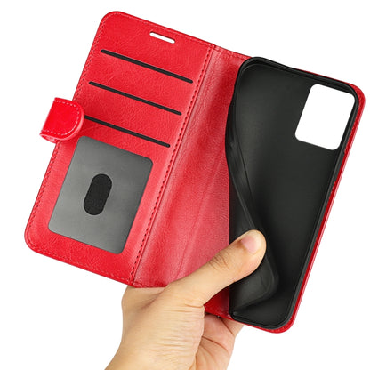 For Motorola Moto E13 R64 Texture Horizontal Flip Leather Phone Case(Red) - Motorola Cases by buy2fix | Online Shopping UK | buy2fix