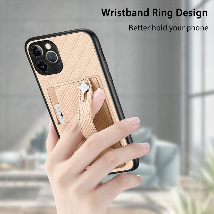 For iPhone 12 Pro Max Wristband Kickstand Card Wallet Back Cover Phone Case with Tool Knife(Black) by buy2fix