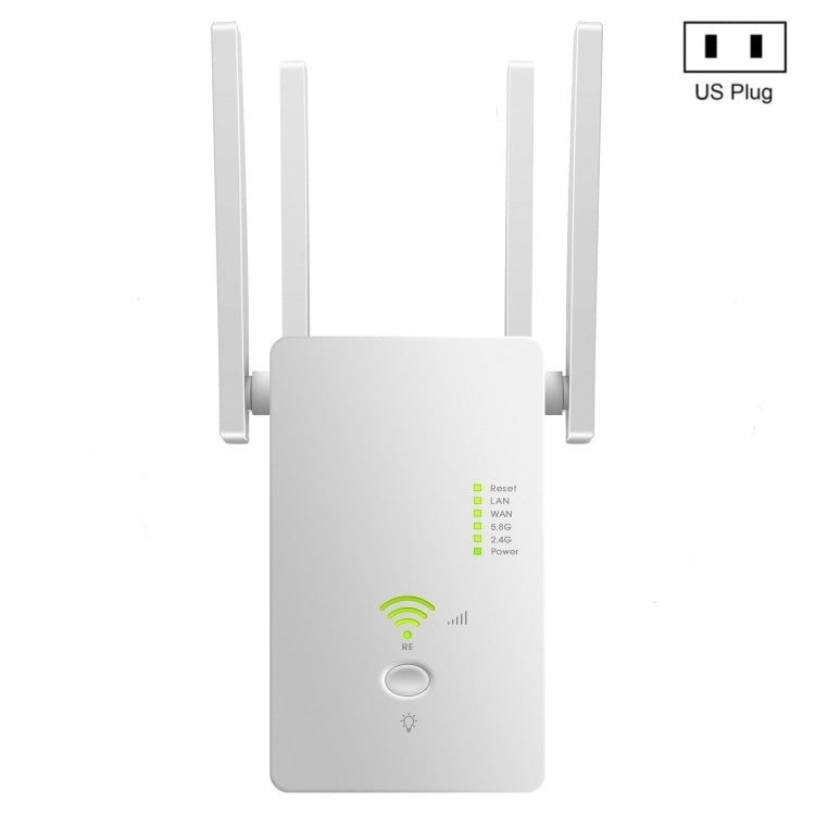 U6 5Ghz Wireless WiFi Repeater 1200Mbps Router Wifi Booster 2.4G Long Range Extender(US Plug) -  by buy2fix | Online Shopping UK | buy2fix