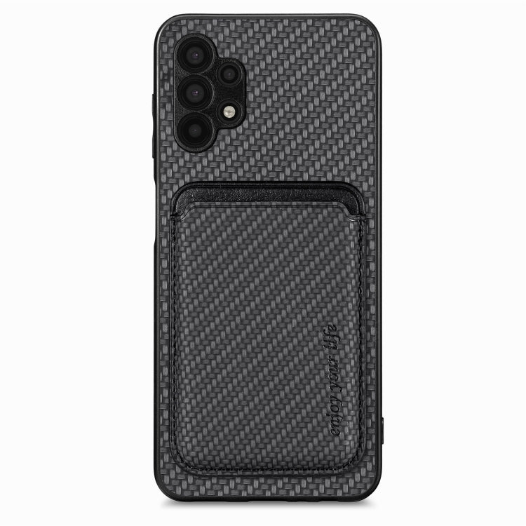 For Samsung Galaxy A32 5G Carbon Fiber Leather Card Magsafe Magnetic Phone Case(Black) by buy2fix