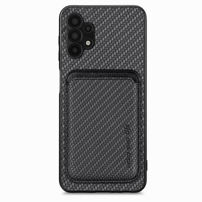 For Samsung Galaxy A32 5G Carbon Fiber Leather Card Magsafe Magnetic Phone Case(Black) by buy2fix