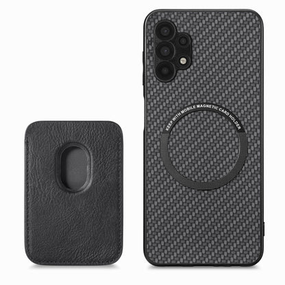 For Samsung Galaxy A32 5G Carbon Fiber Leather Card Magsafe Magnetic Phone Case(Black) by buy2fix