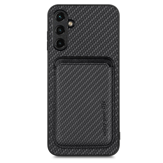 For Samsung Galaxy A54 5G Carbon Fiber Leather Card Magsafe Magnetic Phone Case(Black) - Galaxy Phone Cases by buy2fix | Online Shopping UK | buy2fix