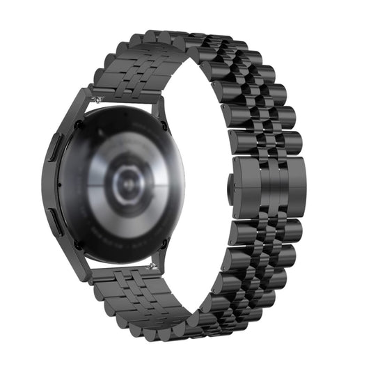 For Huawei Watch GT3 46mm Five Bull Half Round Stainless Steel Watch Band + Strap Removal Tool(Black) by buy2fix