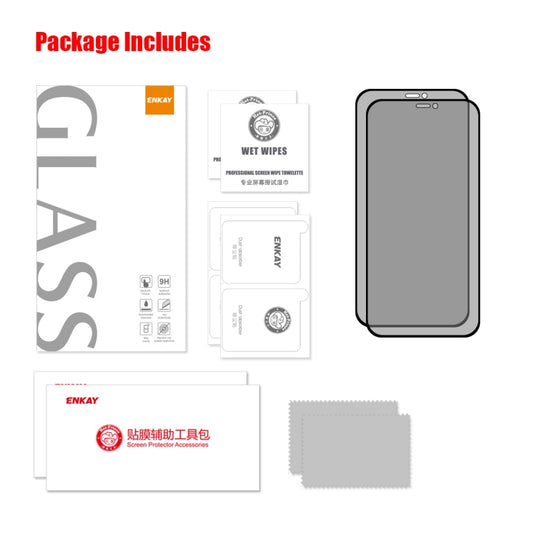 For iPhone 12 Pro Max 2pcs ENKAY Hat-Prince 25 Degree Privacy 8K UHD AGC Tempered Glass Film by ENKAY
