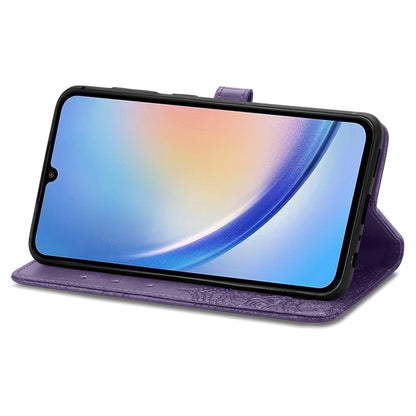 For Samsung Galaxy A34 5G Mandala Flower Embossed Leather Phone Case(Purple) by buy2fix