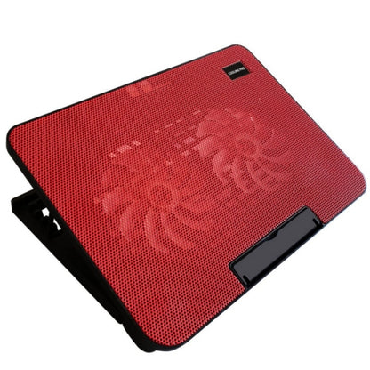 N99 USB Dual Fan Hollow Carved Design Heat Dissipation Laptop Cooling Pad(Red) -  by buy2fix | Online Shopping UK | buy2fix