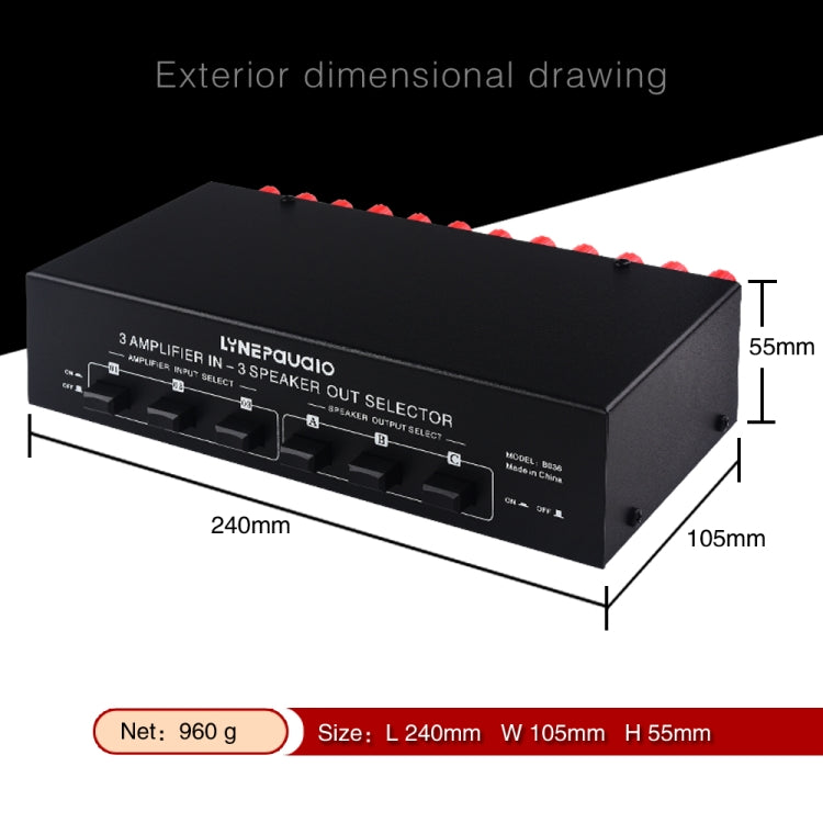 3 Input 3 Output Power Amplifier And Speaker Switcher Speaker Switch Splitter Comparator - Consumer Electronics by buy2fix | Online Shopping UK | buy2fix