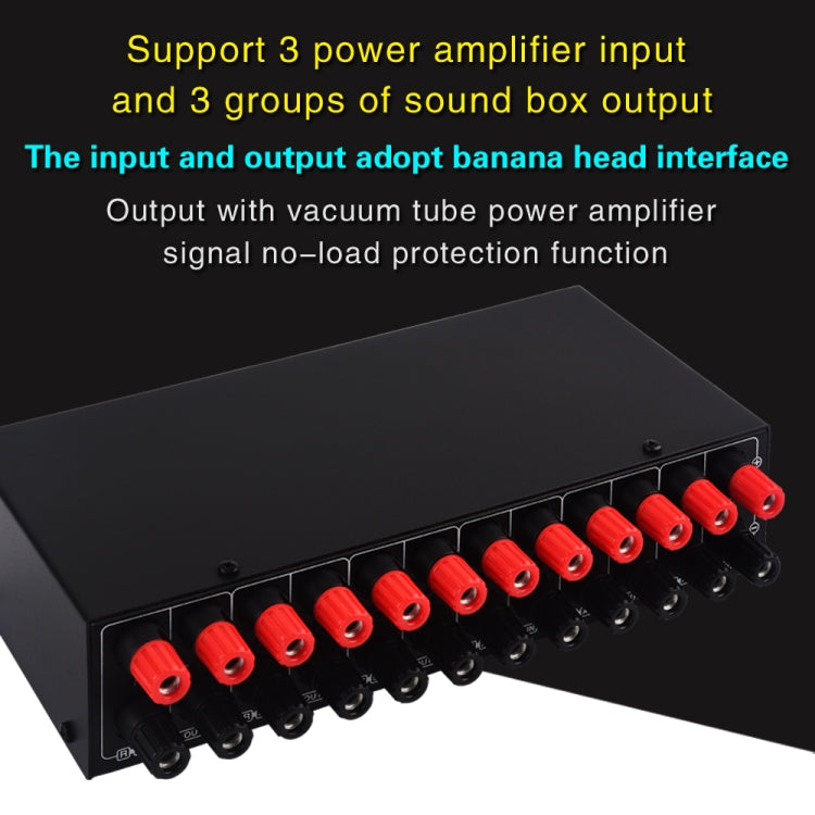 3 Input 3 Output Power Amplifier And Speaker Switcher Speaker Switch Splitter Comparator - Consumer Electronics by buy2fix | Online Shopping UK | buy2fix