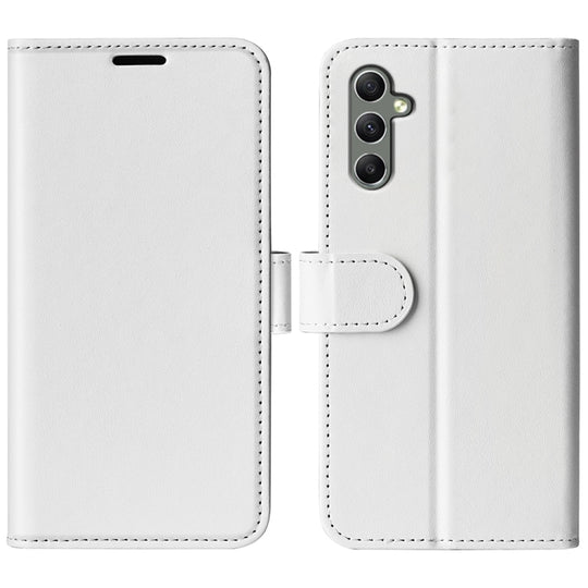 For Samsung Galaxy A24 4G / 5G R64 Texture Horizontal Flip Leather Phone Case(White)
