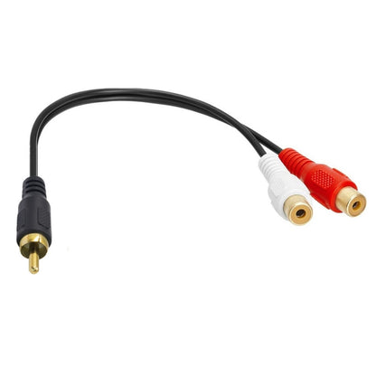 JUNSUNMAY RCA Male to 2 RCA Female Stereo Audio Adapter Connector, Length: 0.25m - RCA Cable by JUNSUNMAY | Online Shopping UK | buy2fix