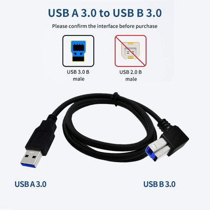 JUNSUNMAY USB 3.0 A Male to USB 3.0 B Male Adapter Cable Cord 1.6ft/0.5M for Docking Station, External Hard Drivers, Scanner, Printer and More(Left) - USB 3.0 by JUNSUNMAY | Online Shopping UK | buy2fix