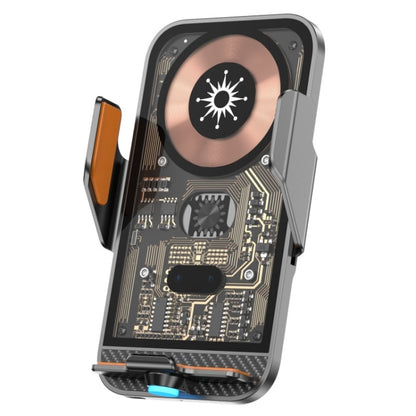 C11 Car 15W Automatically Open Transparent Type-C Wireless Charger Stand(Gold) by buy2fix