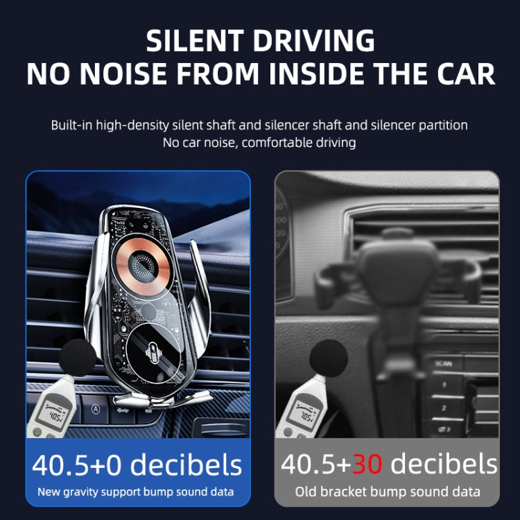 Q8 Universal Air Vent Mount Magnetic Mobile Phone Wireless Charging Car Holder without Start Button(Black) by buy2fix