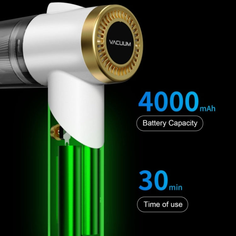 Q8 LED Light Wireless Portable Handheld Car Foldable 9000Pa Suction Vacuum Cleaner(Green) by buy2fix