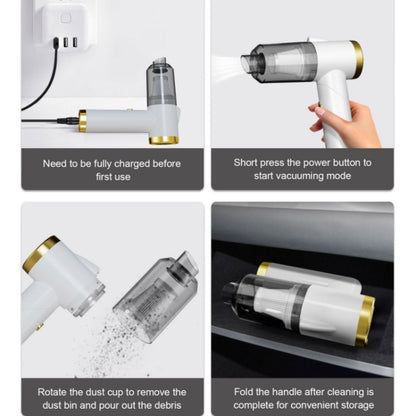 Q8 LED Light Wireless Portable Handheld Car Foldable 9000Pa Suction Vacuum Cleaner(Green) by buy2fix