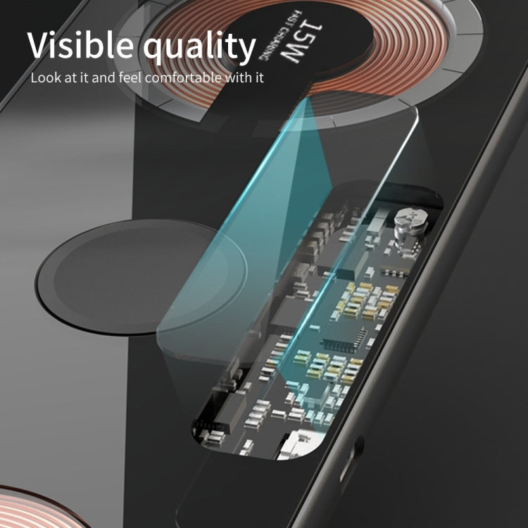 T06 Dual 15W Fast Charging Pad 3 in 1 Transparent Magnetic Phone Wireless Charger - Wireless Charger by buy2fix | Online Shopping UK | buy2fix