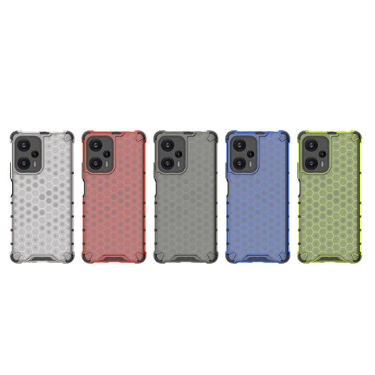 For Xiaomi Poco F5 Pro Shockproof Honeycomb Phone Case(Red) by buy2fix