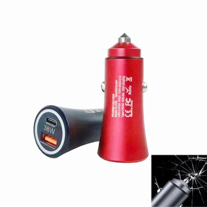 P20 38W PD3.0 20W + QC3.0 USB Safety Hammer Car Charger(Red) - Car Charger by buy2fix | Online Shopping UK | buy2fix