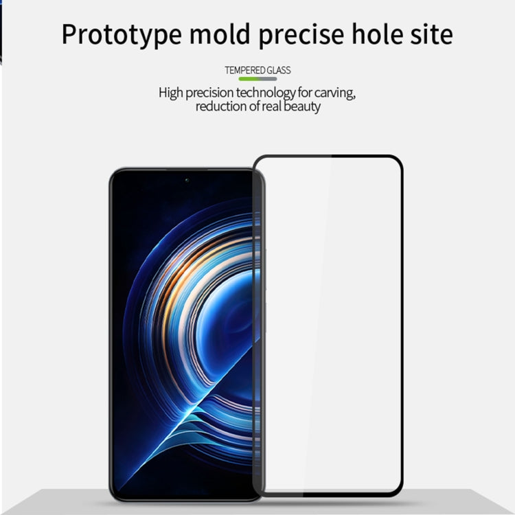For Xiaomi Poco F5 Pro MOFI 9H 2.5D Full Screen Tempered Glass Film(Black) by MOFI
