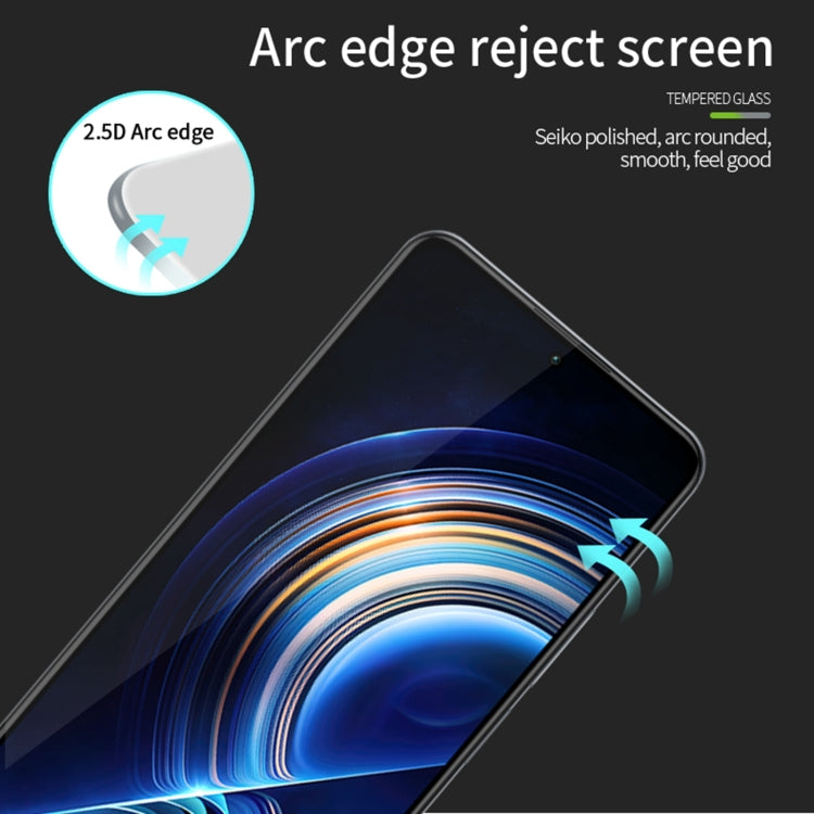 For Xiaomi Poco F5 Pro MOFI 9H 2.5D Full Screen Tempered Glass Film(Black) by MOFI