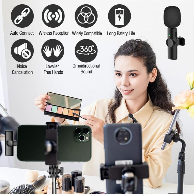 One by One Wireless Lavalier Lapel Microphone for Android Phone & Computer with USB-C / Type-C Receiver - Microphone by buy2fix | Online Shopping UK | buy2fix