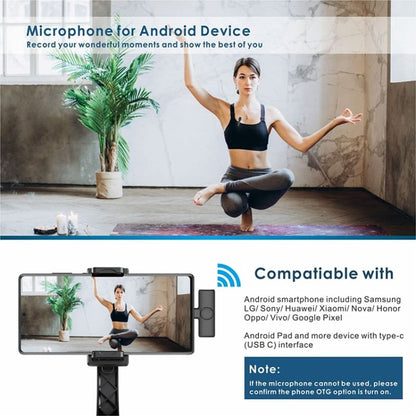 One by One Wireless Lavalier Lapel Microphone for Android Phone & Computer with USB-C / Type-C Receiver - Microphone by buy2fix | Online Shopping UK | buy2fix