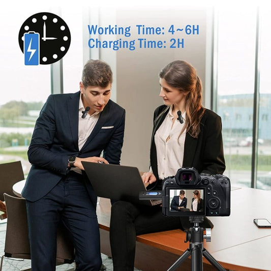 One by Two Lavalier Wireless Noise Reduction Microphone for Phone / Camera / Laptop / MacBook with 3.5mm Receiver by buy2fix