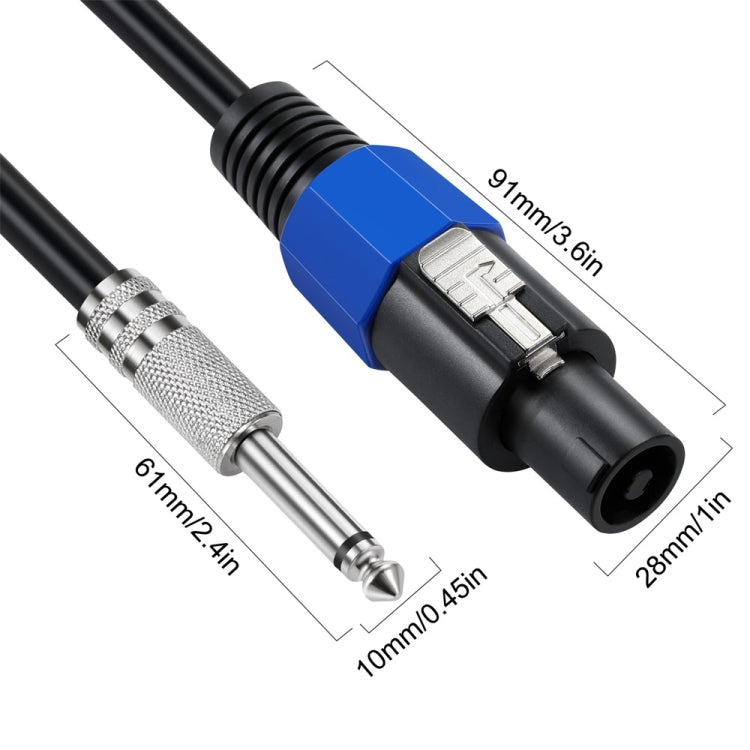 JUNSUNMAY Speakon Male to 6.35mm Male Audio Speaker Adapter Cable with Snap Lock, Length:6FT - Microphone Audio Cable & Connector by JUNSUNMAY | Online Shopping UK | buy2fix