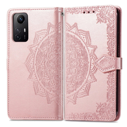 For Xiaomi Redmi Note 12S Mandala Flower Embossed Leather Phone Case(Rose Gold) - Xiaomi Cases by buy2fix | Online Shopping UK | buy2fix