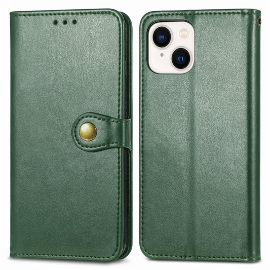For iPhone 15 Pro Max Retro Solid Color Buckle Leather Phone Case(Green) by buy2fix