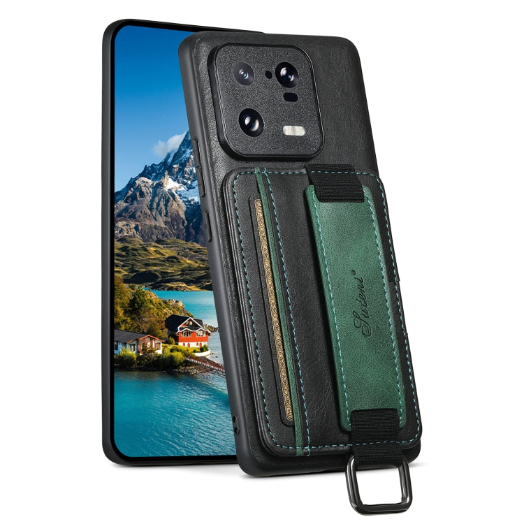 For Xiaomi 13 Pro Suteni H13 Card Wallet Wrist Strap Holder PU Phone Case(black) - 13 Pro Cases by Suteni | Online Shopping UK | buy2fix
